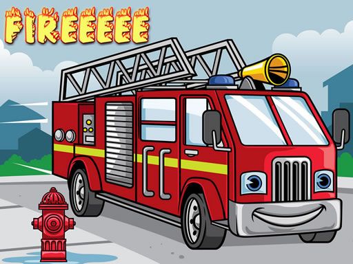 Fire Truck Jigsaw - browser game screenshot