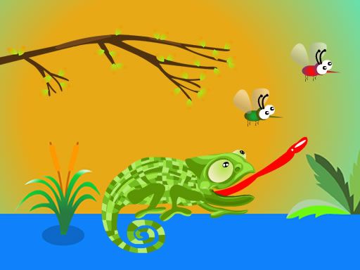 Hungry Chameleon - browser game screenshot