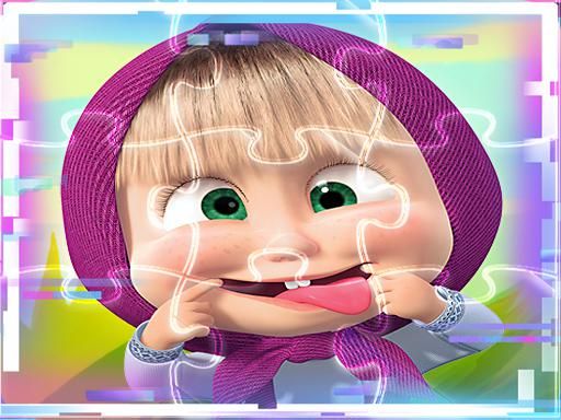 Masha and the Bear Match3 Puzzle Slides - browser game screenshot