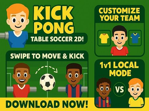 Kick Pong   Table Soccer - browser game screenshot