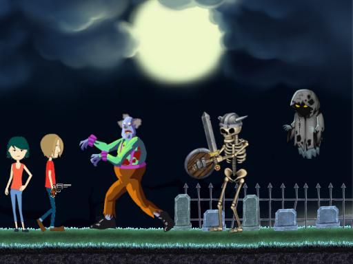Creepy Clowns in the Graveyard - browser game screenshot
