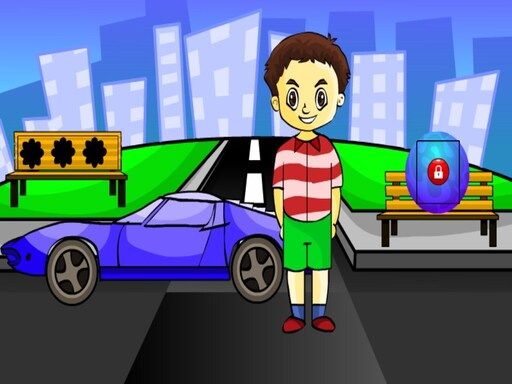 Find The Blue Car Key - browser game screenshot