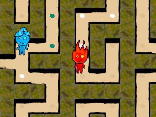 Fireboy and Watergirl Maze - browser game screenshot