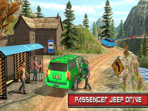 Jeep Passeger Offroad Mountain Simulation Game - browser game screenshot
