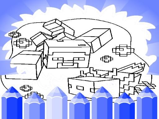 Axolotl Minecraft Coloring Pages - browser game screenshot