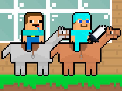 Noob vs Pro HorseCraft - browser game screenshot