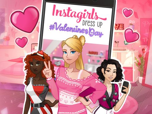 INSTAGIRLS VALENTINES DRESS UP (DCMA) - browser game screenshot