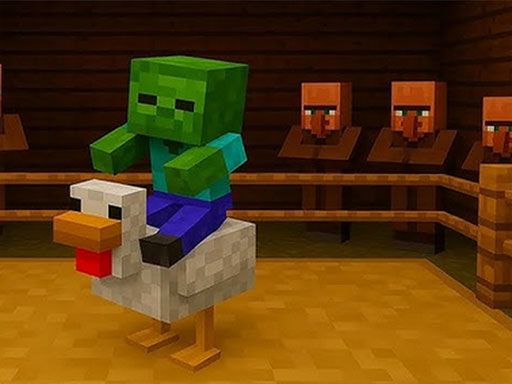Chicken Jockey hidden lava chicken - browser game screenshot