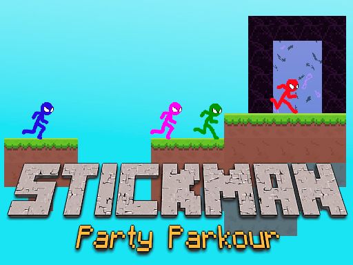 Stickman Party Parkour - browser game screenshot