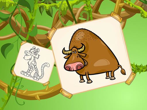 Funky Animals Coloring - browser game screenshot