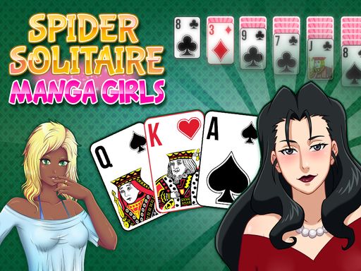 Spider Solitaire : Manga Girls - browser game screenshot