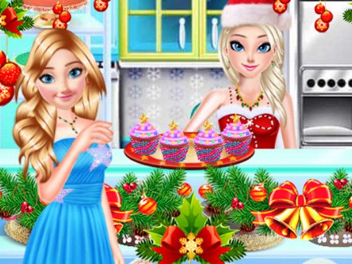 Sister Princess Christmas Cupcake Maker - browser game screenshot