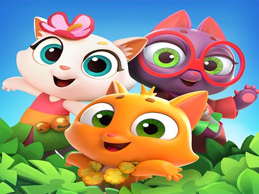 Match 3 Space Tropicats Games on a Tropical Island - browser game screenshot