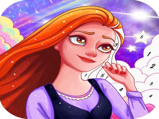 Princess coloring game for girls - Paint Color Boo - browser game screenshot