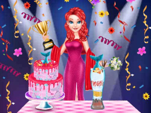 Mermaid Cake Cooking Design - browser game screenshot