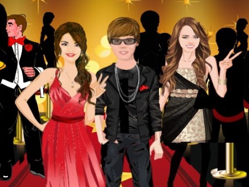 Selena and Justin Kissing - browser game screenshot