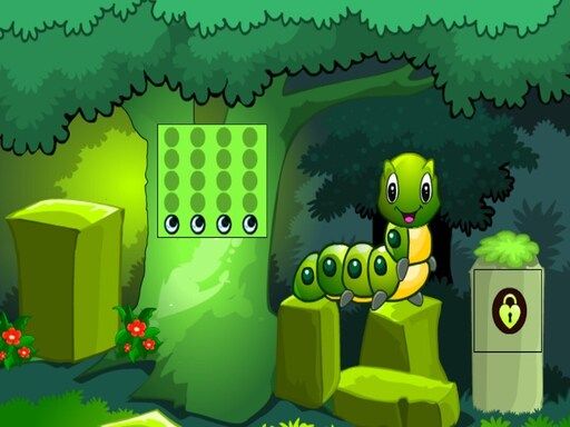 Caterpillar Forest Escape - browser game screenshot