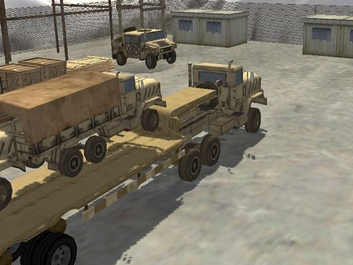 Transport Army vehicle truck driving - browser game screenshot