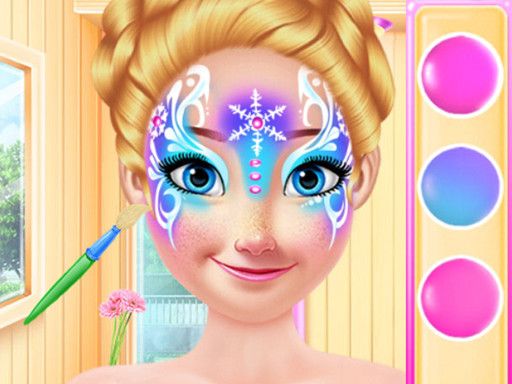 Princess Christmas Face Painting - browser game screenshot