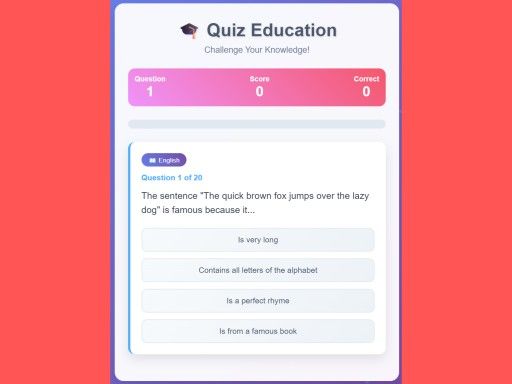 Quiz Education - browser game screenshot