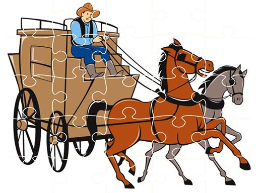 Wagons Jigsaw - browser game screenshot