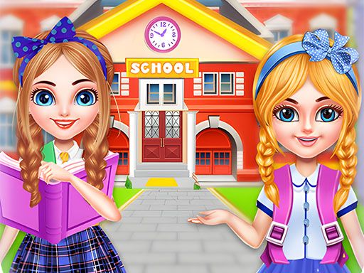 Twins sisters back to school - browser game screenshot