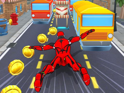 Subway Superhero Robot Endless Run - browser game screenshot