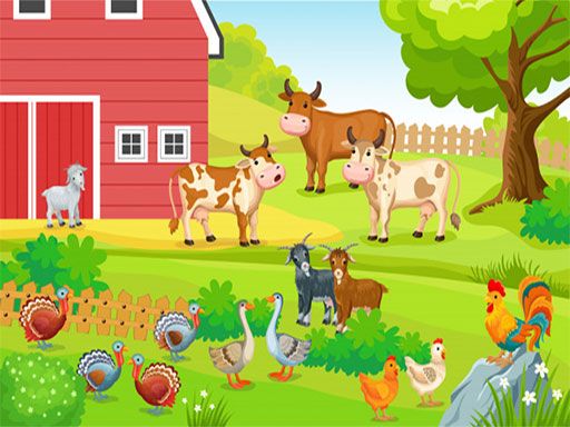 FARM ANIMALS PUZZLES CHALLENGE - browser game screenshot