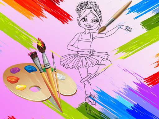 Little Ballerinas Coloring - browser game screenshot
