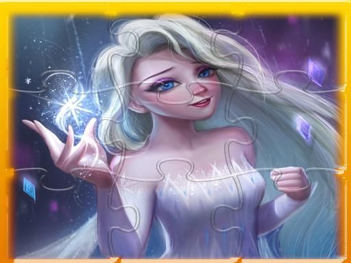Elsa Frozen Jigsaw Puzzle - browser game screenshot