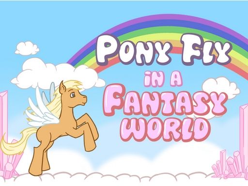Pony fly in a fantasy world - browser game screenshot
