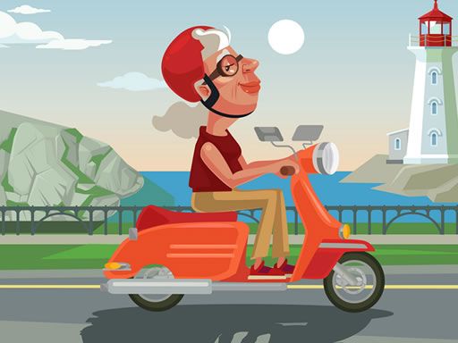 City Scooter Ride Coloring - browser game screenshot