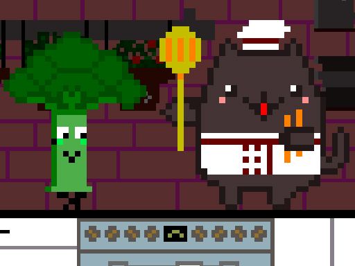 Cat Chef and Broccoli - browser game screenshot