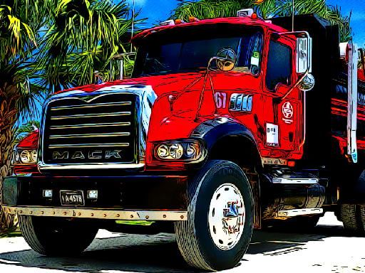 American Trucks Jigsaw - browser game screenshot
