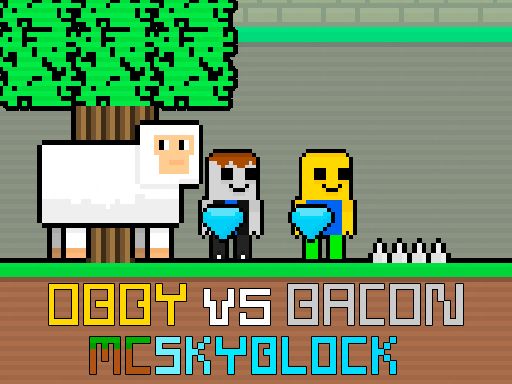 Obby vs Bacon MCSkyblock - browser game screenshot