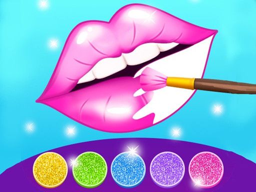 Glitter Lips Coloring Game - browser game screenshot