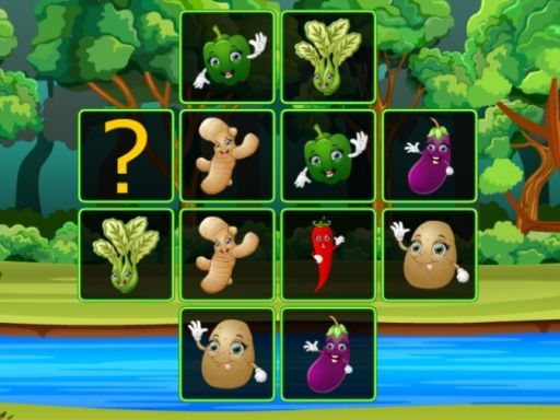 Vegetable Cards Match - browser game screenshot