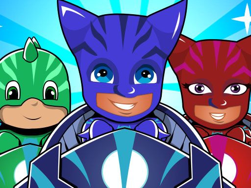 Pj masks kids Car Racing 3d - browser game screenshot