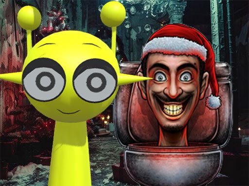 Sprunki in Backrooms Christmas Skibidi Terrors - browser game screenshot
