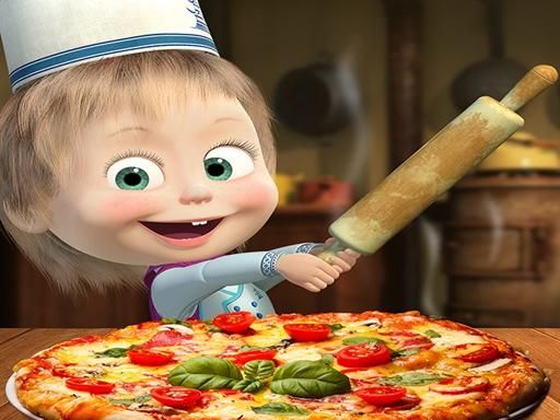 Masha and the Bear Pizzeria ! Pizza Maker Game onl - browser game screenshot