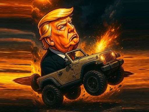 Trump Wheelie Challenge - browser game screenshot