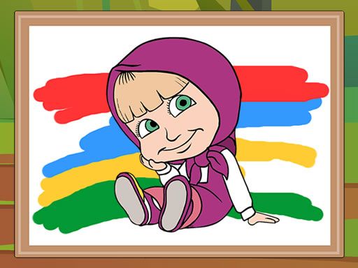 Masha and the Bear Coloring Book - browser game screenshot