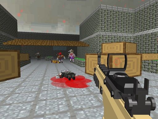Pixel Apocalypse Shooting Zombie blocky combat - browser game screenshot