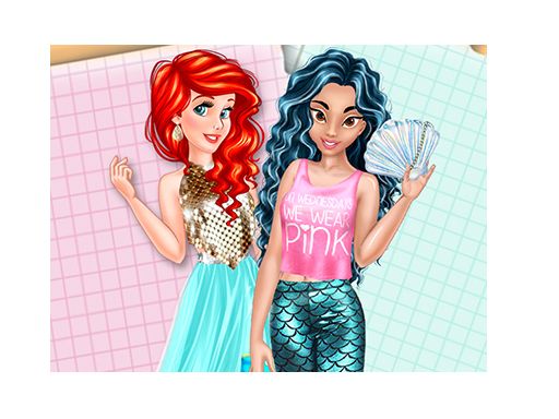 JASMINE AND ARIEL WARDROBE SWAP - browser game screenshot