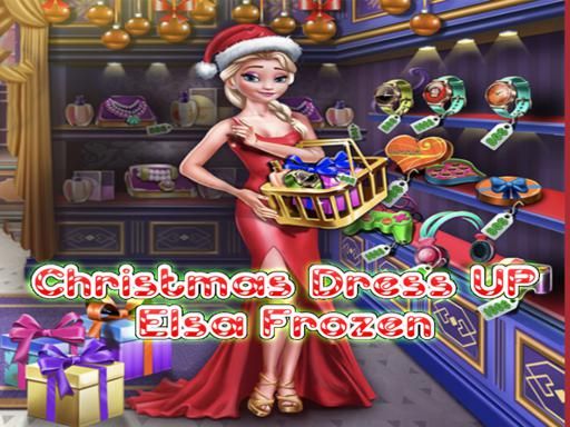Elsa Frozen Christmas Dress up - browser game screenshot