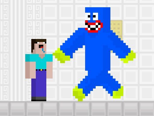 Noob vs Blue Monster Gamee - browser game screenshot