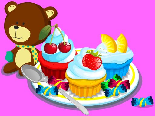 Cooking Colorful Cupcakes - browser game screenshot