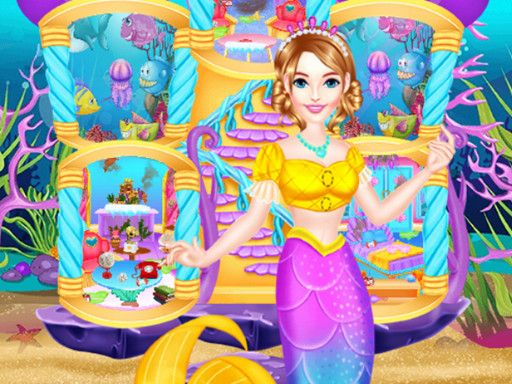 Mermaid House Cleaning And Decorating - browser game screenshot