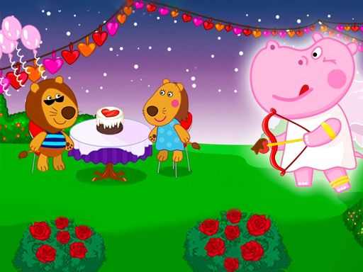 Hippo Valentine Cafe - browser game screenshot