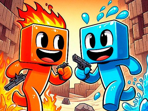 Fire and Water Blockman - browser game screenshot